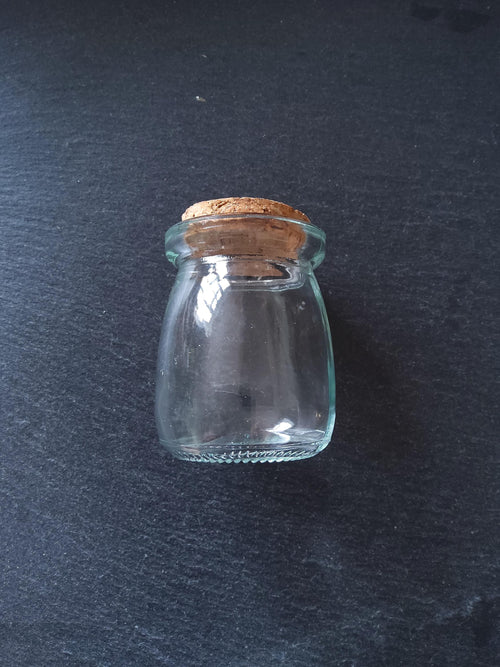 1 or 5 Large Clear Glass Jars with Cork Stopper 100ml (3.38 fl.oz) Size: 55x70mm