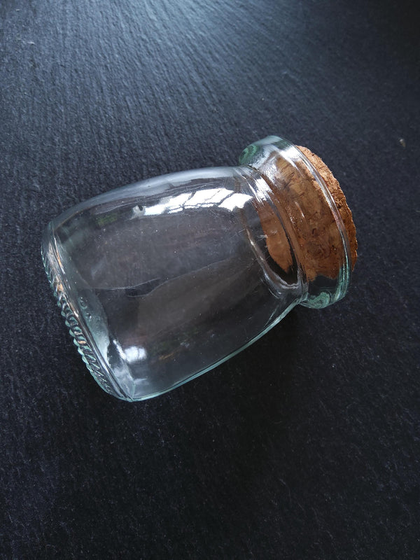 1 or 5 Large Clear Glass Jars with Cork Stopper 100ml (3.38 fl.oz) Size: 55x70mm