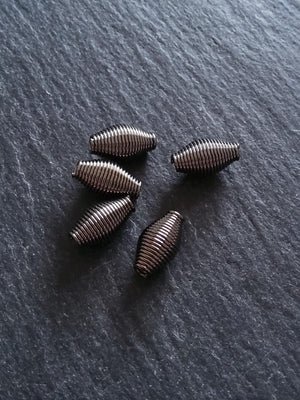 20 Gunmetal Tone 7mm Bicone Wire Spring Spacer Beads 12x7mm Hole: 2.7mm - ContentedCatz