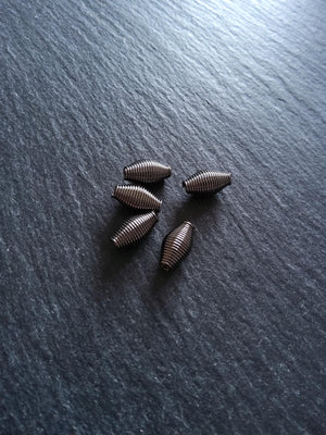 20 Gunmetal Tone 7mm Bicone Wire Spring Spacer Beads 12x7mm Hole: 2.7mm - ContentedCatz