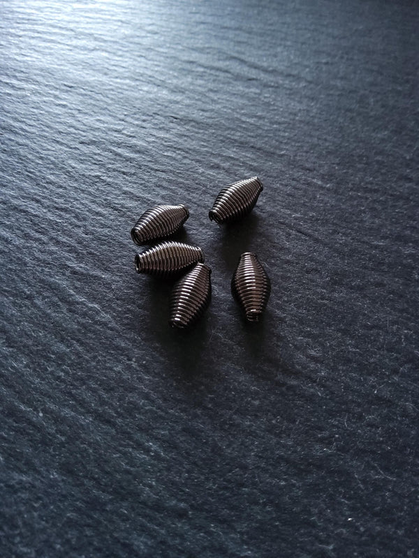 20 Gunmetal Tone 7mm Bicone Wire Spring Spacer Beads 12x7mm Hole: 2.7mm - ContentedCatz