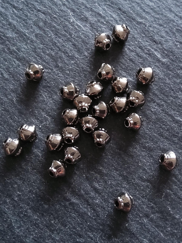 40 or 200 Gunmetal 5mm Bicone Spacer Beads 5x4.5mm Hole: 1mm Nickel FREE