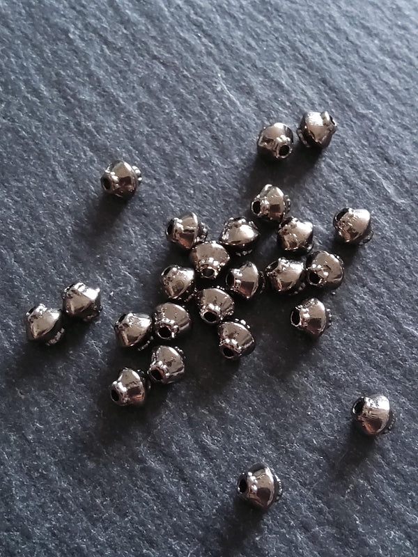 40 or 200 Gunmetal 5mm Bicone Spacer Beads 5x4.5mm Hole: 1mm Nickel FREE