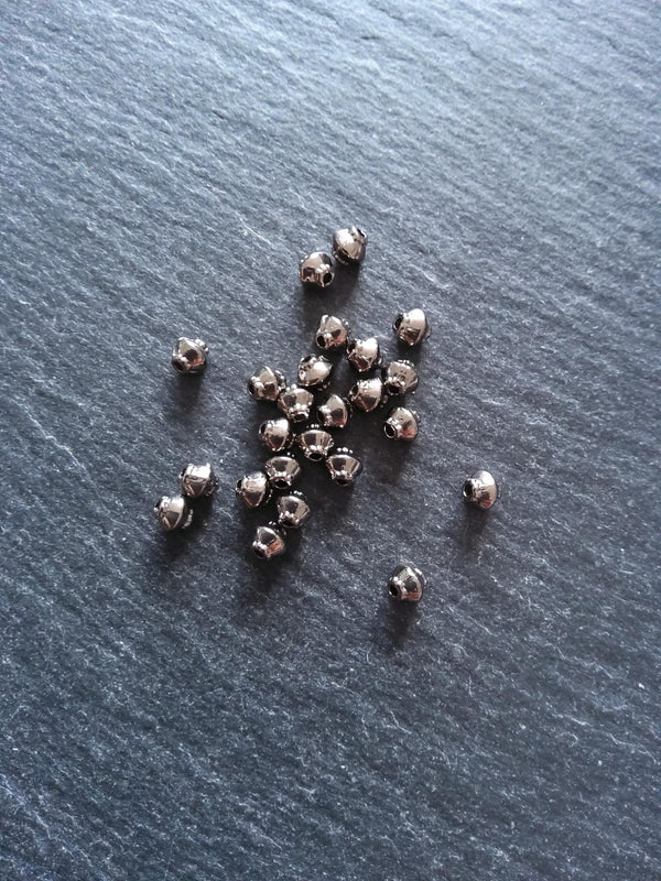 40 or 200 Gunmetal 5mm Bicone Spacer Beads 5x4.5mm Hole: 1mm Nickel FREE