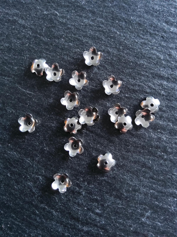 20 or 100 Stainless Steel 6mm Flower Bead Caps 6x1.8mm - ContentedCatz