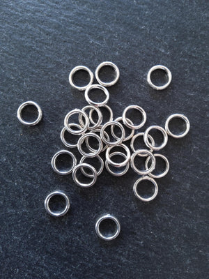 60 or 300 CLOSED 8mm Jump Rings Silver Tone Alloy Strong 8x1.2mm 1.5mm (19 gauge) Wide