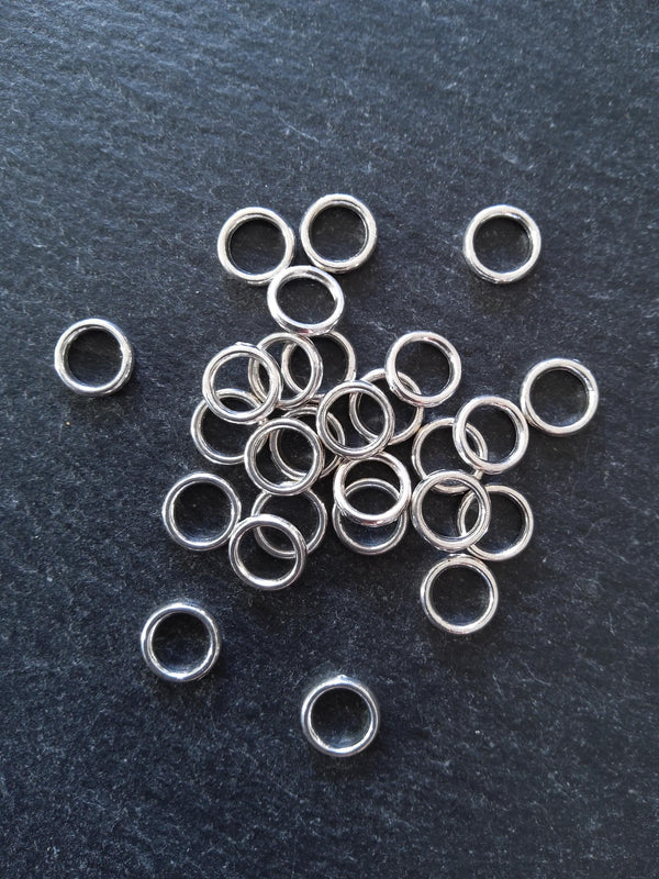 60 or 300 CLOSED 8mm Jump Rings Silver Tone Alloy Strong 8x1.2mm 1.5mm (19 gauge) Wide