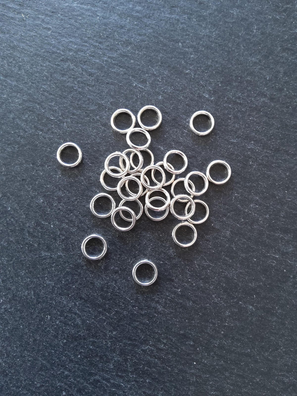 60 or 300 CLOSED 8mm Jump Rings Silver Tone Alloy Strong 8x1.2mm 1.5mm (19 gauge) Wide