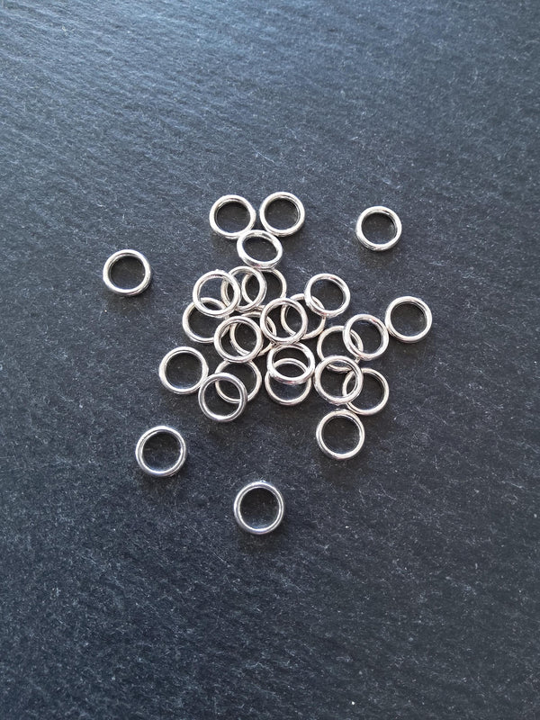 60 or 300 CLOSED 8mm Jump Rings Silver Tone Alloy Strong 8x1.2mm 1.5mm (19 gauge) Wide