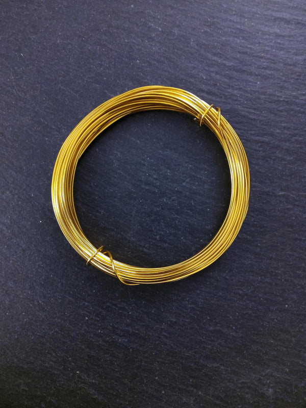 10m Roll of Gold Aluminium Craft Wire Silver Tone 1mm 18 Gauge - ContentedCatz