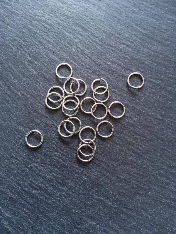 20 or 100 Stainless Steel 14mm Jump Rings Strong 2mm (12 gauge) Interior Diameter: 10mm - ContentedCatz