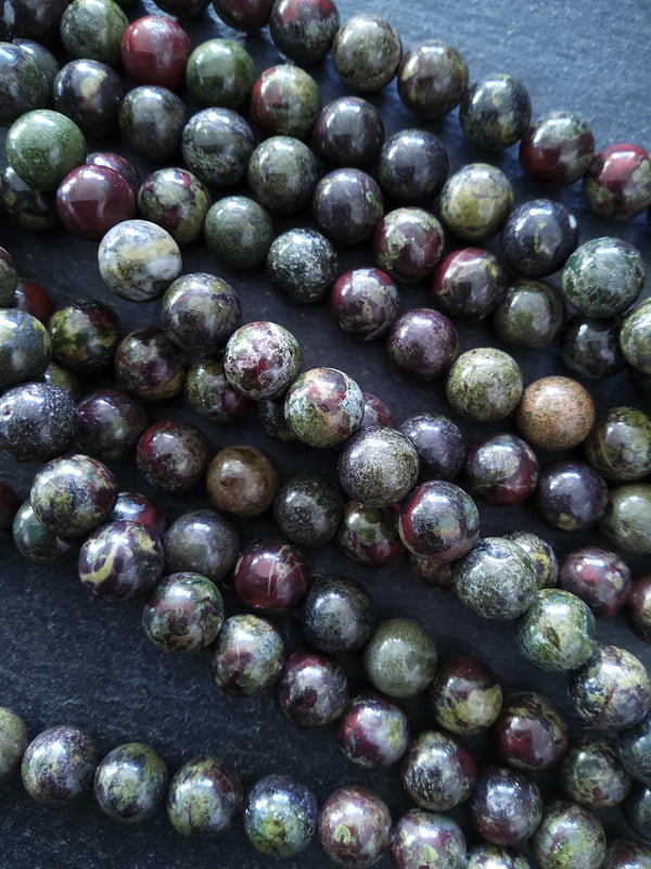 8.6mm Natural Dragons Blood Jasper Undyed Round Beads Full 15 inch Strand Hole: 1mm