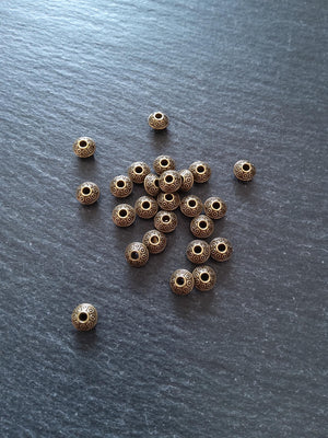 20 or 100 Antique Bronze Tone 6mm Flying Saucer Shaped Bicone Spacer Beads 6x4mm Hole: 1.5mm