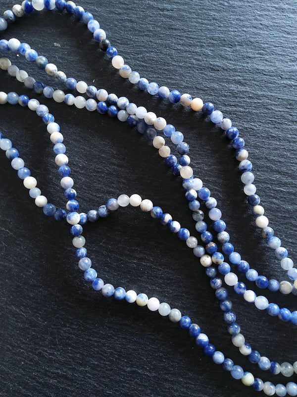 6mm Natural Sodalite Undyed Gemstone Beads Full 15 inch Strand *IMPERFECT*
