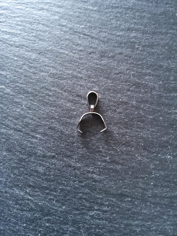4 or 20 Stainless Steel Ice Pick Pinch Bails for Pendants 11x11.5x4mm
