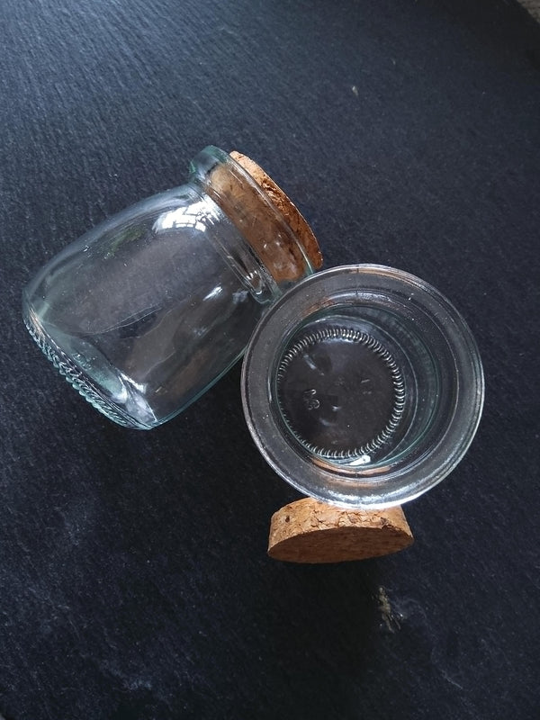 1 or 5 Large Clear Glass Jars with Cork Stopper 100ml (3.38 fl.oz) Size: 55x70mm