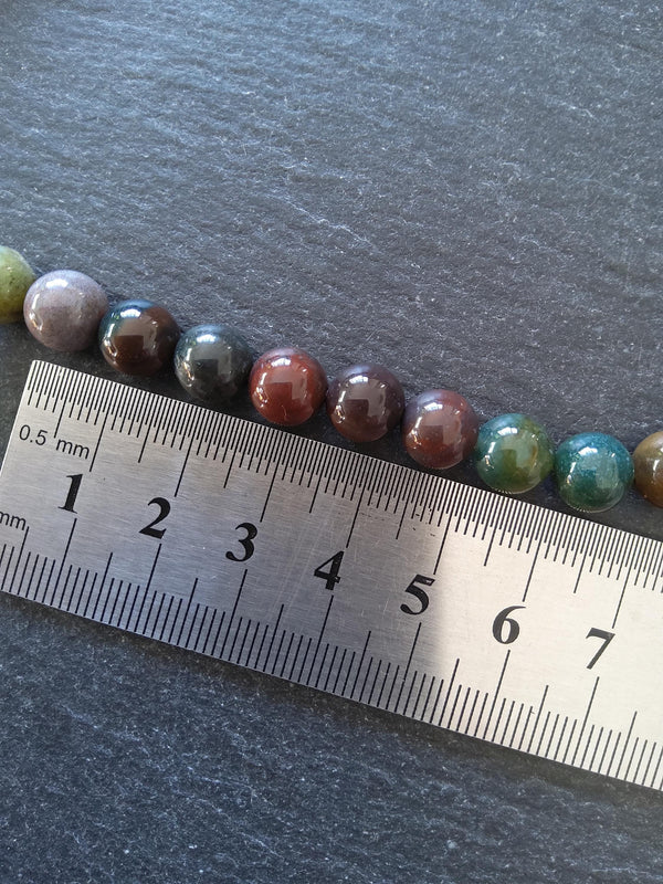 8.5mm Indian Agate Natural Undyed Round Gemstone Beads Full 15.7 inch Strand