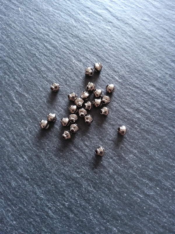 40 or 200 Gunmetal 5mm Bicone Spacer Beads 5x4.5mm Hole: 1mm Nickel FREE