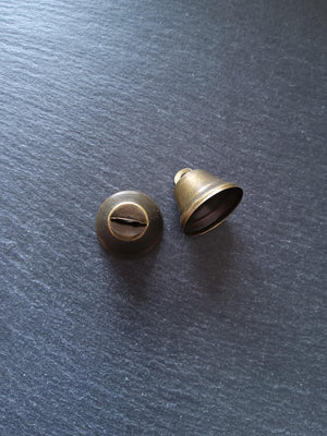 10 or 50 Antique Bronze Tone Iron Bell Charms 23 Long x 25mm Diameter