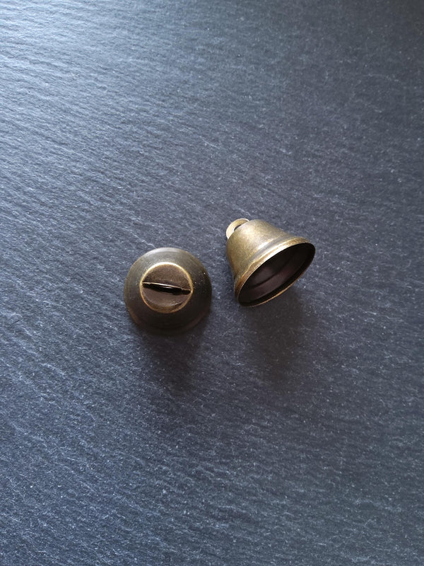 10 or 50 Antique Bronze Tone Iron Bell Charms 23 Long x 25mm Diameter