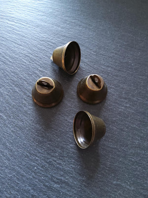 10 or 50 Antique Bronze Tone Iron Bell Charms 23 Long x 25mm Diameter
