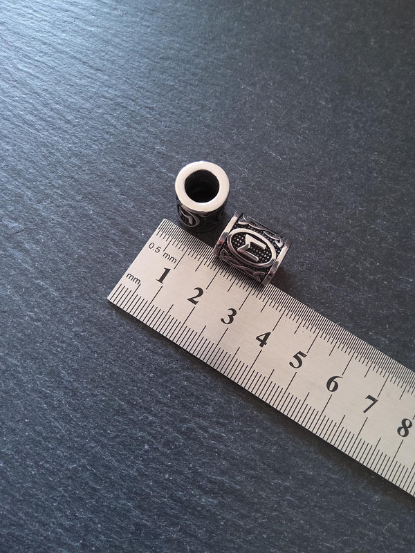 1 or 5 Stainless Steel Ehwaz ᛖ Rune Beads Elder Futhark 18x16mm Hole: 8mm