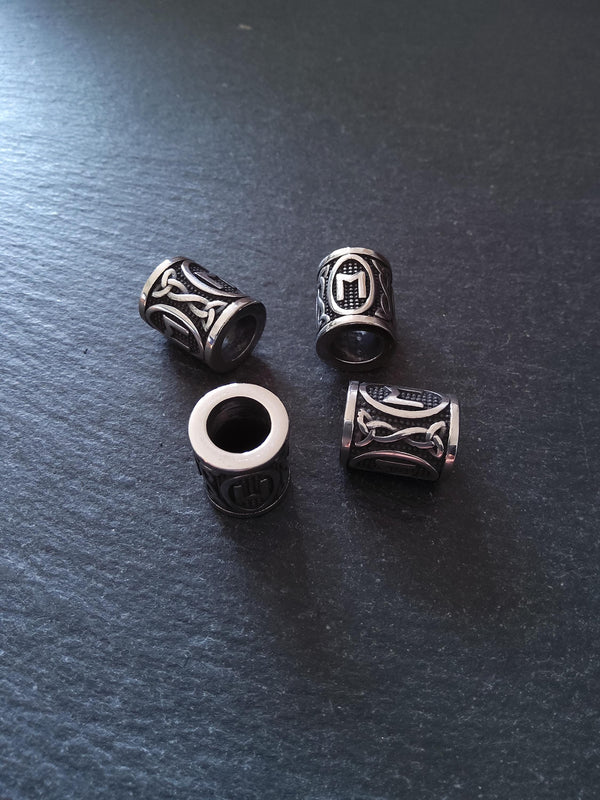 1 or 5 Stainless Steel Ehwaz ᛖ Rune Beads Elder Futhark 18x16mm Hole: 8mm