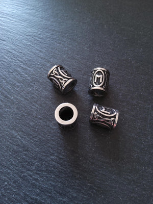 1 or 5 Stainless Steel Ehwaz ᛖ Rune Beads Elder Futhark 18x16mm Hole: 8mm