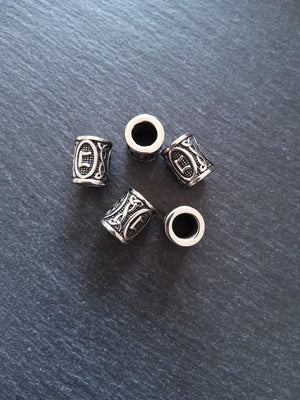 1 or 5 Stainless Steel Perthro ᛈ Rune Beads Elder Futhark 18x16mm Hole: 8mm
