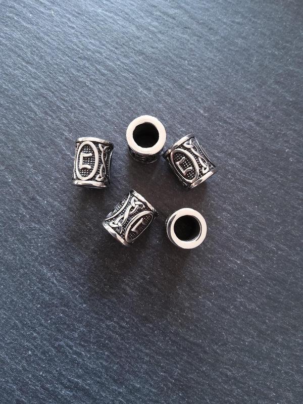 1 or 5 Stainless Steel Perthro ᛈ Rune Beads Elder Futhark 18x16mm Hole: 8mm