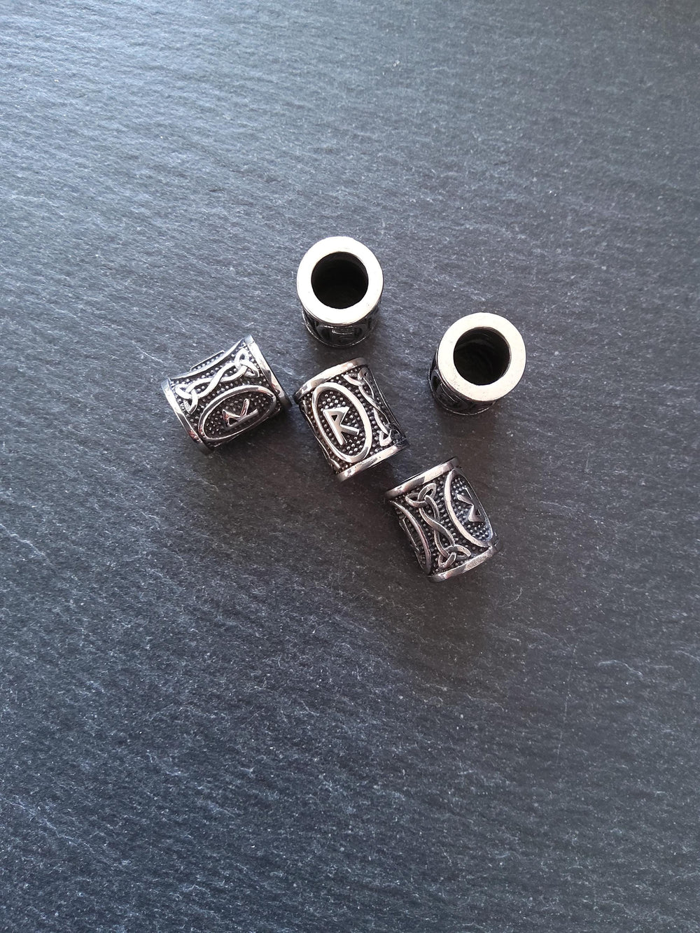 1 or 5 Stainless Steel Raidho ᚱ Rune Beads Elder Futhark 18x16mm Hole: 8mm