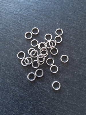 60 or 300 CLOSED 8mm Jump Rings Silver Tone Alloy Strong 8x1.2mm 1.5mm (19 gauge) Wide