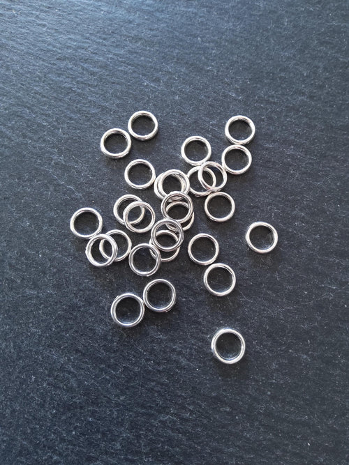 60 or 300 CLOSED 8mm Jump Rings Silver Tone Alloy Strong 8x1.2mm 1.5mm (19 gauge) Wide