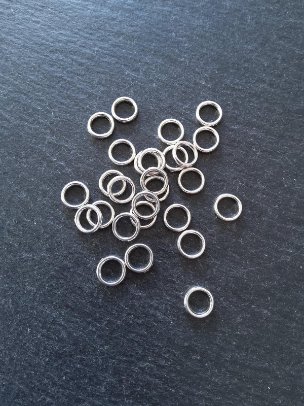 60 or 300 CLOSED 8mm Jump Rings Silver Tone Alloy Strong 8x1.2mm 1.5mm (19 gauge) Wide