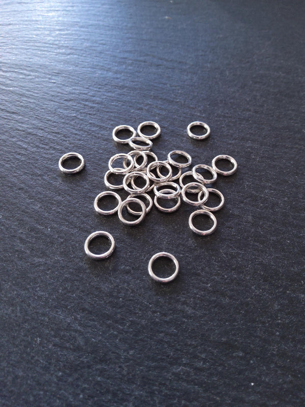 60 or 300 CLOSED 8mm Jump Rings Silver Tone Alloy Strong 8x1.2mm 1.5mm (19 gauge) Wide