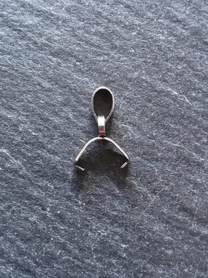 6 or 30 Stainless Steel Ice Pick Pinch Bails for Pendants 9x6.5x2.5mm