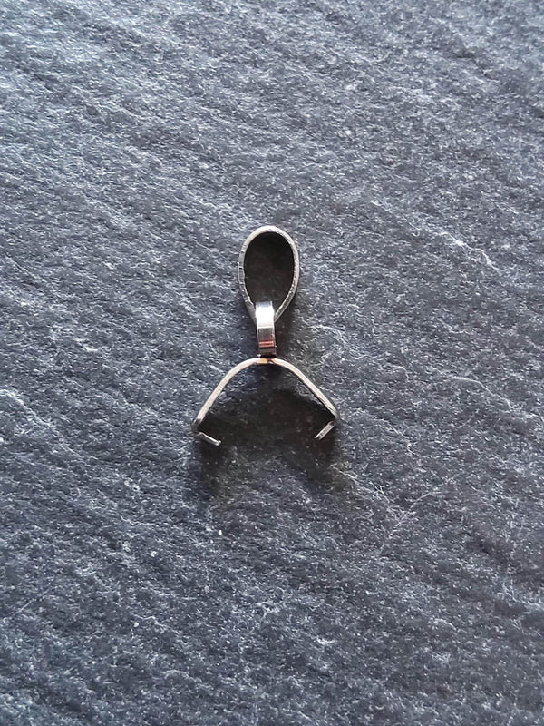 6 or 30 Stainless Steel Ice Pick Pinch Bails for Pendants 9x6.5x2.5mm