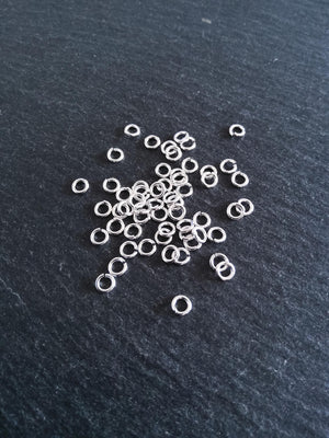 20 or 100 Real Sterling Silver 925 Plated Brass 5mm Jump Rings 0.9mm (20 gauge)