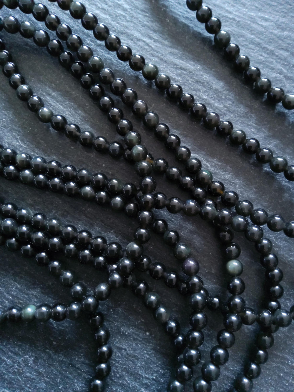 4.7mm Grade AA Black Obsidian Round Natural Gemstone Beads Full 15.2 inch strand Hole: 0.8mm