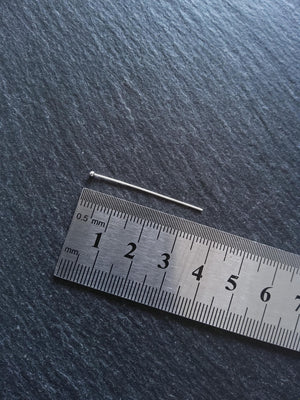 Solid 925 Sterling Silver Ball Head Pins 35mm Long 0.5mm Wide (24 gauge)