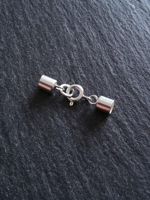 Genuine Solid Sterling Silver Cap Set for 3.5mm Cord (4mm end caps)