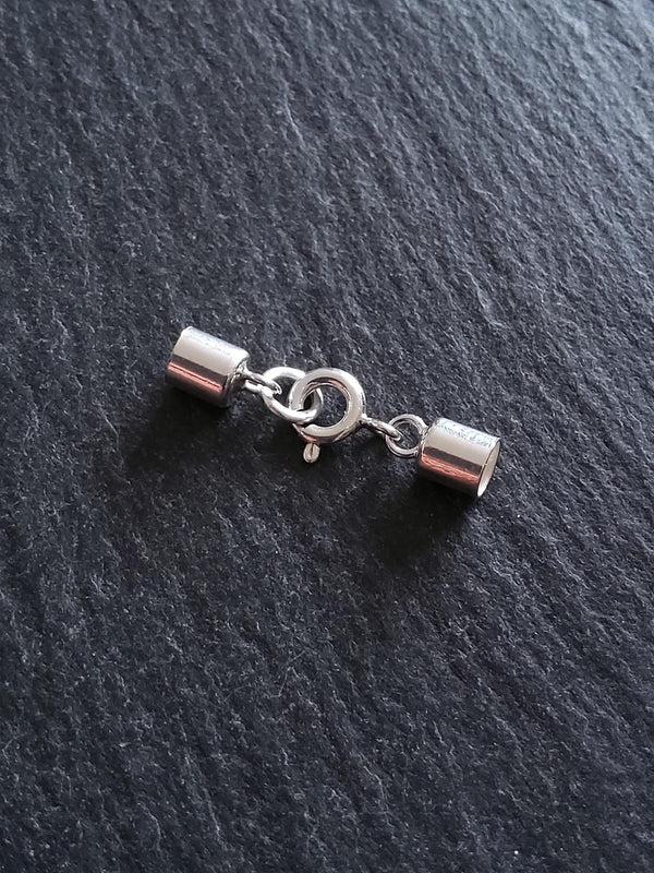Genuine Solid Sterling Silver Cap Set for 3.5mm Cord (4mm end caps)