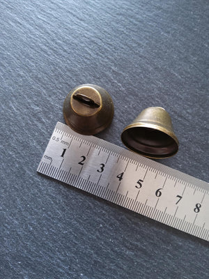 10 or 50 Antique Bronze Tone Iron Bell Charms 23 Long x 25mm Diameter