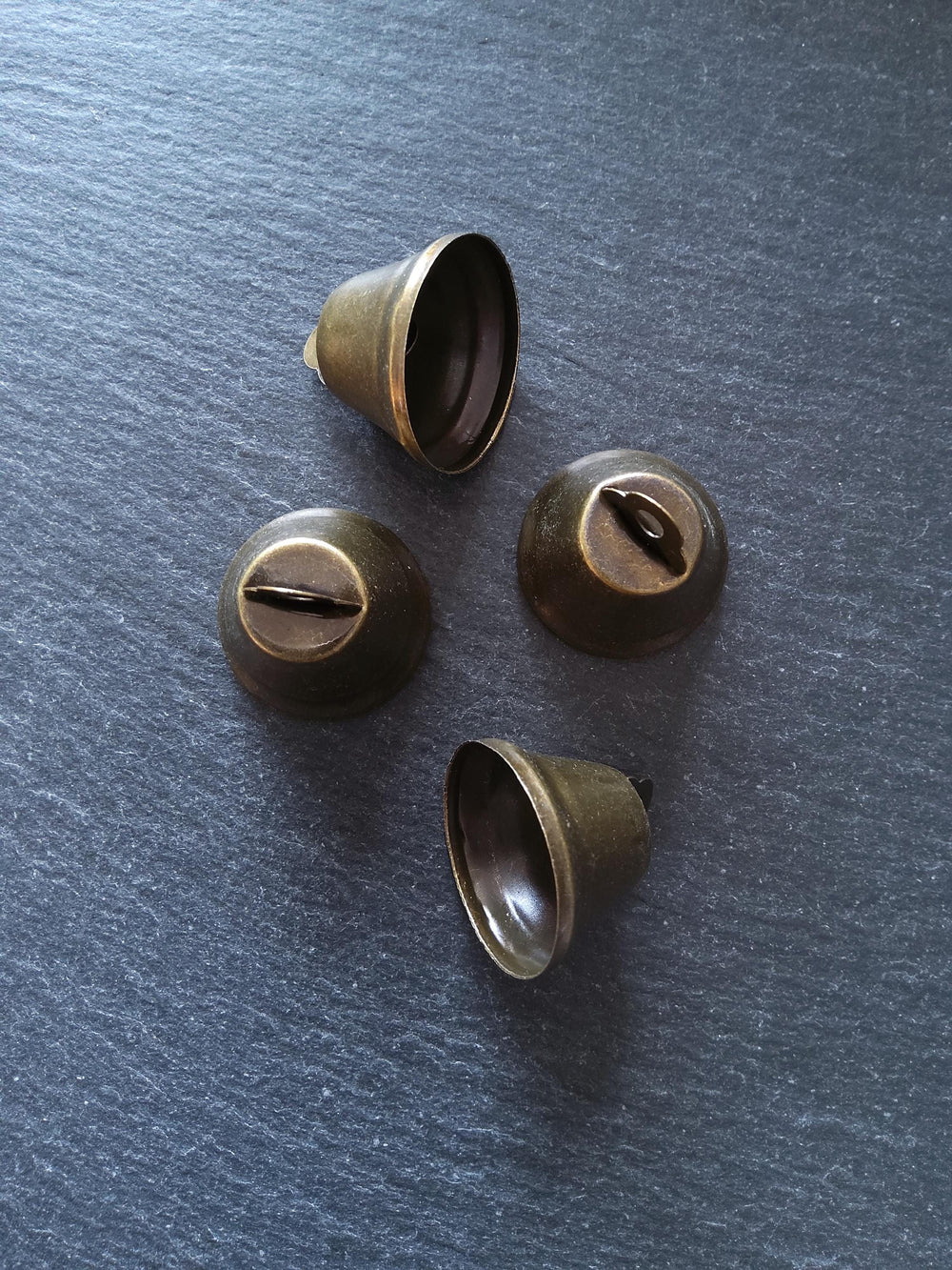 10 or 50 Antique Bronze Tone Iron Bell Charms 23 Long x 25mm Diameter