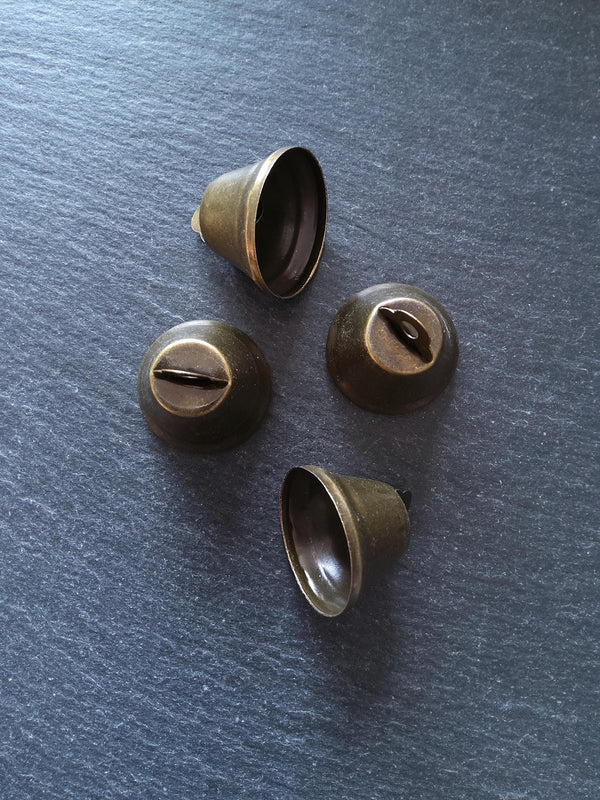 10 or 50 Antique Bronze Tone Iron Bell Charms 23 Long x 25mm Diameter