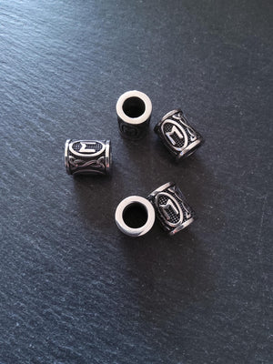 1 or 5 Stainless Steel Ehwaz ᛖ Rune Beads Elder Futhark 18x16mm Hole: 8mm