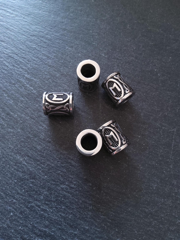 1 or 5 Stainless Steel Ehwaz ᛖ Rune Beads Elder Futhark 18x16mm Hole: 8mm