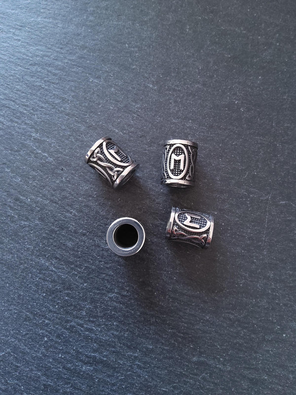 1 or 5 Stainless Steel Ehwaz ᛖ Rune Beads Elder Futhark 18x16mm Hole: 8mm