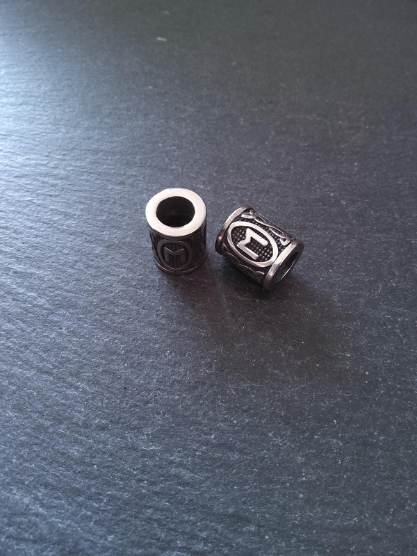1 or 5 Stainless Steel Ehwaz ᛖ Rune Beads Elder Futhark 18x16mm Hole: 8mm