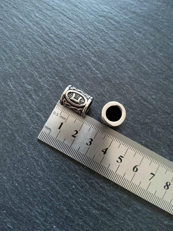 1 or 5 Stainless Steel Perthro ᛈ Rune Beads Elder Futhark 18x16mm Hole: 8mm